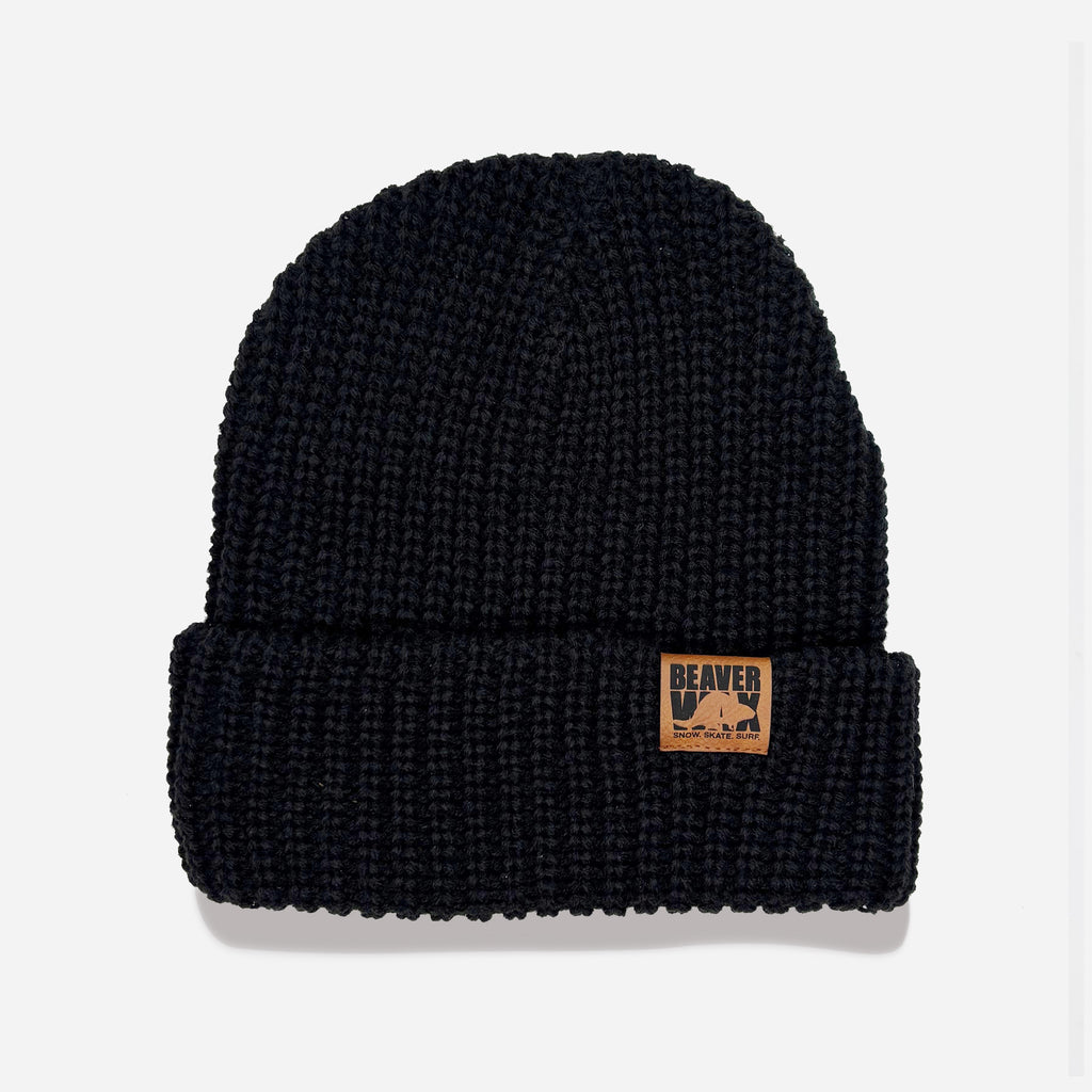 Chunky Wide Rib Roll-Up Beanie